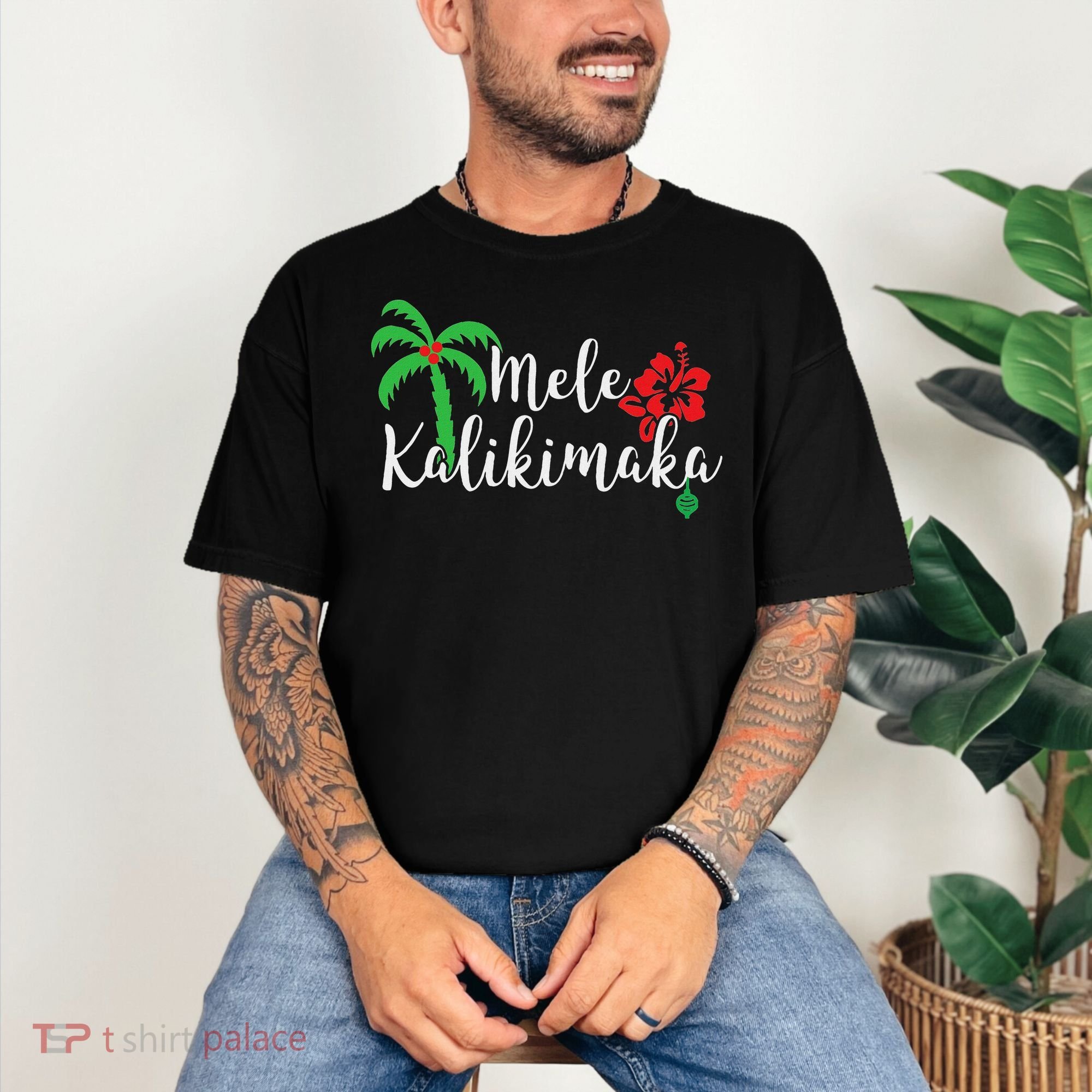 Mele Kalikimaka Hawaiian Merry Christmas Comfort Colors T-Shirt