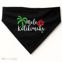 Mele Kalikimaka Hawaiian Merry Christmas USA-Made Doggie Bandana thumb 0