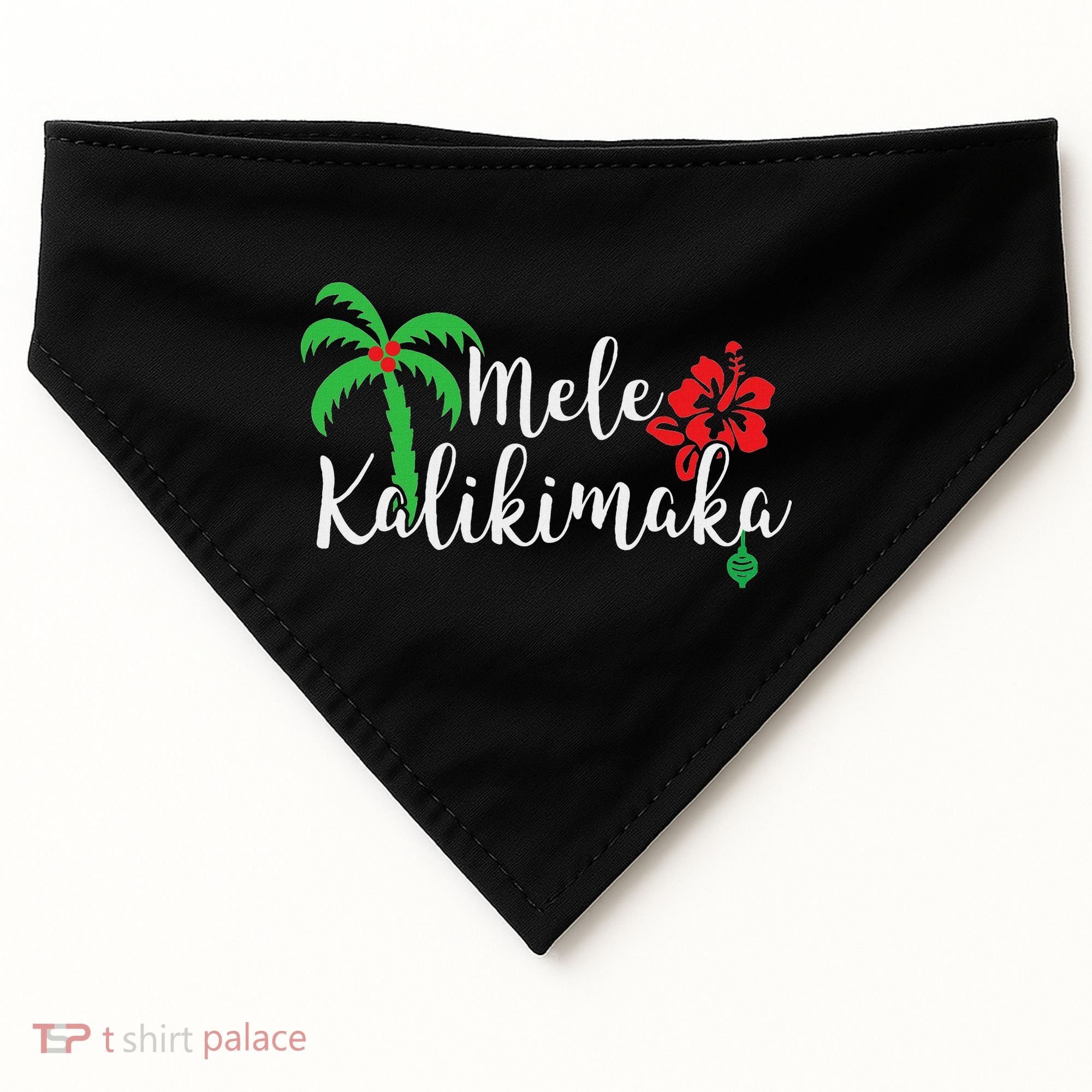 Mele Kalikimaka Hawaiian Merry Christmas USA-Made Doggie Bandana