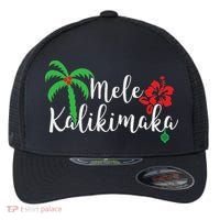 Mele Kalikimaka Hawaiian Merry Christmas Flexfit Unipanel Trucker Cap thumb 0