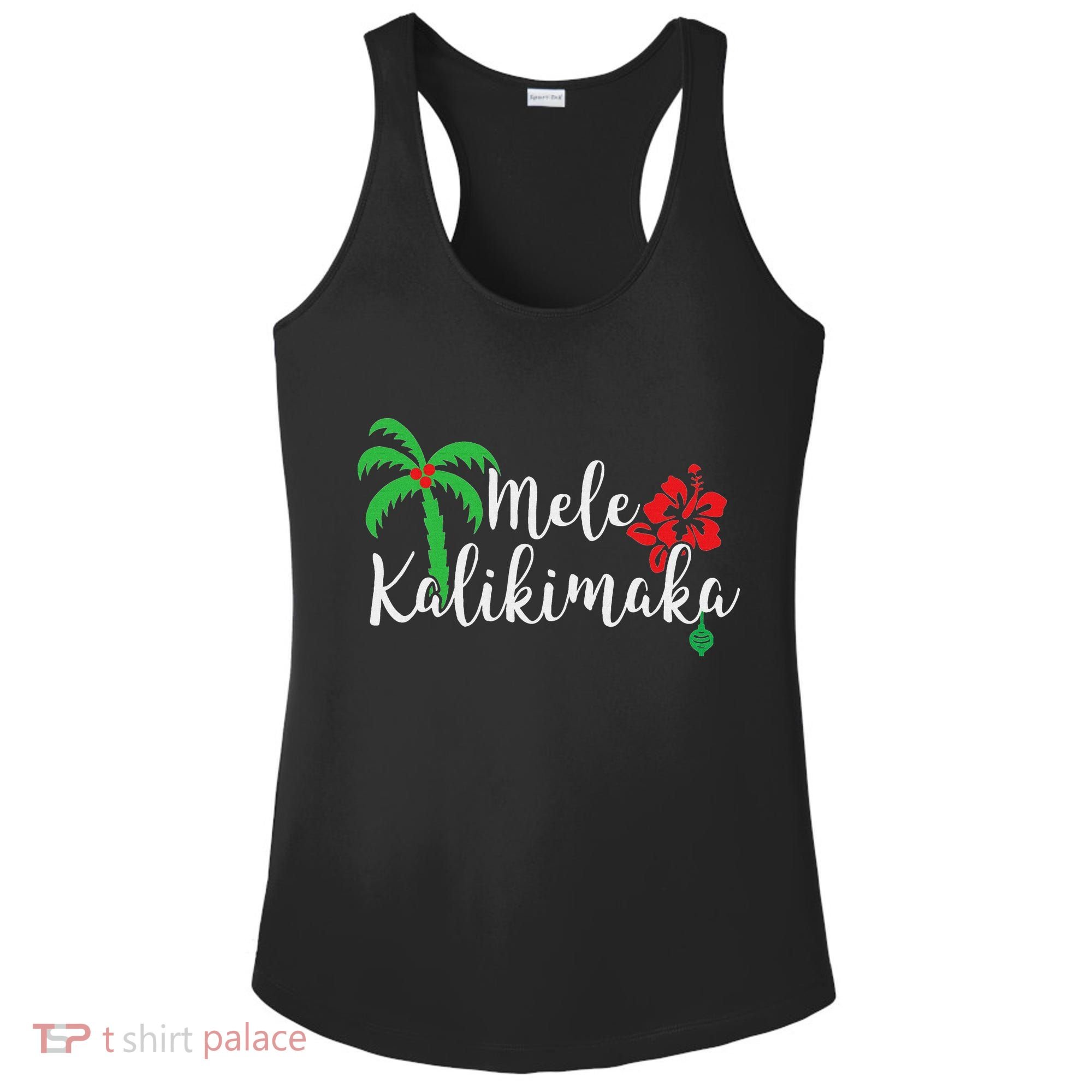 Mele Kalikimaka Hawaiian Merry Christmas Ladies PosiCharge Competitor Racerback Tank