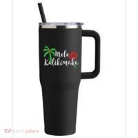 Mele Kalikimaka Hawaiian Merry Christmas 40oz Vacuum Insulated Stainless Steel Travel Tumbler thumb 0
