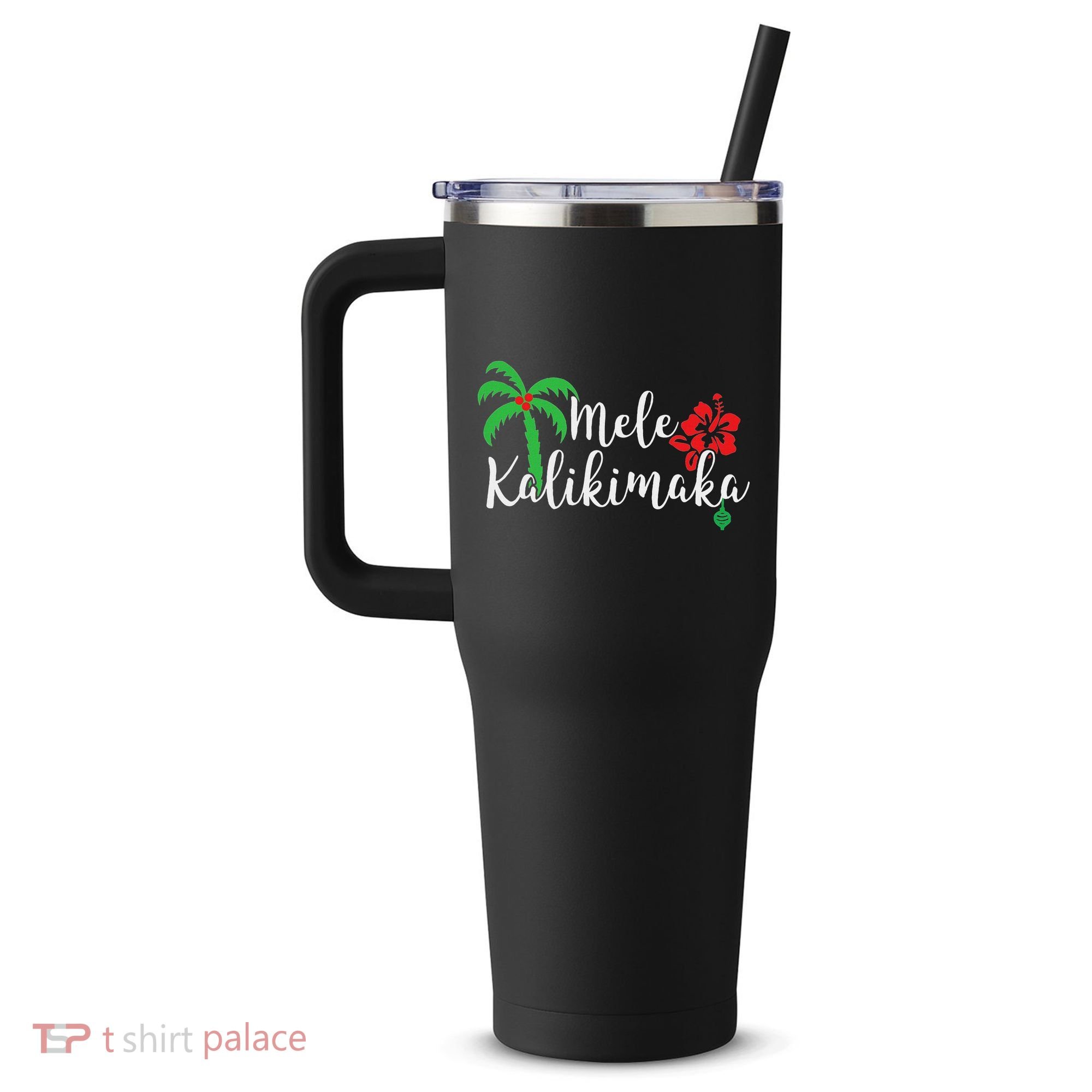 Mele Kalikimaka Hawaiian Merry Christmas 40oz Vacuum Insulated Stainless Steel Travel Tumbler