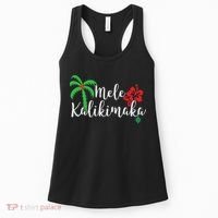 Mele Kalikimaka Hawaiian Merry Christmas Women's Tank Top thumb 0