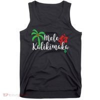 Mele Kalikimaka Hawaiian Merry Christmas Tank Top thumb 0