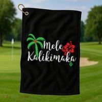 Mele Kalikimaka Hawaiian Merry Christmas Golf Towel thumb 1