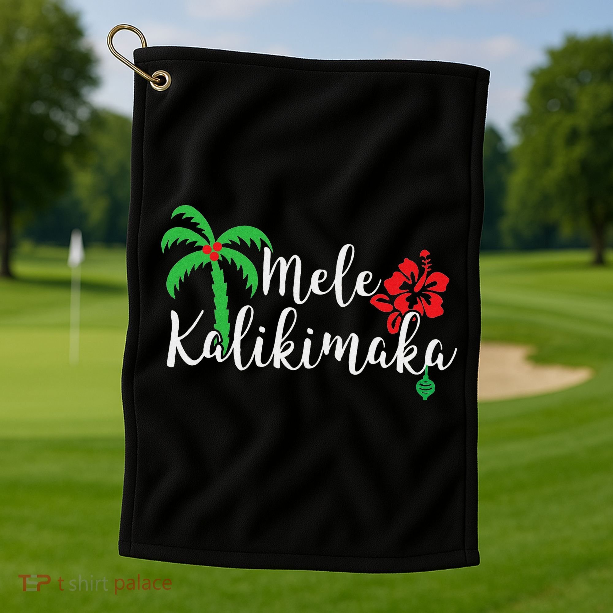 Mele Kalikimaka Hawaiian Merry Christmas Golf Towel