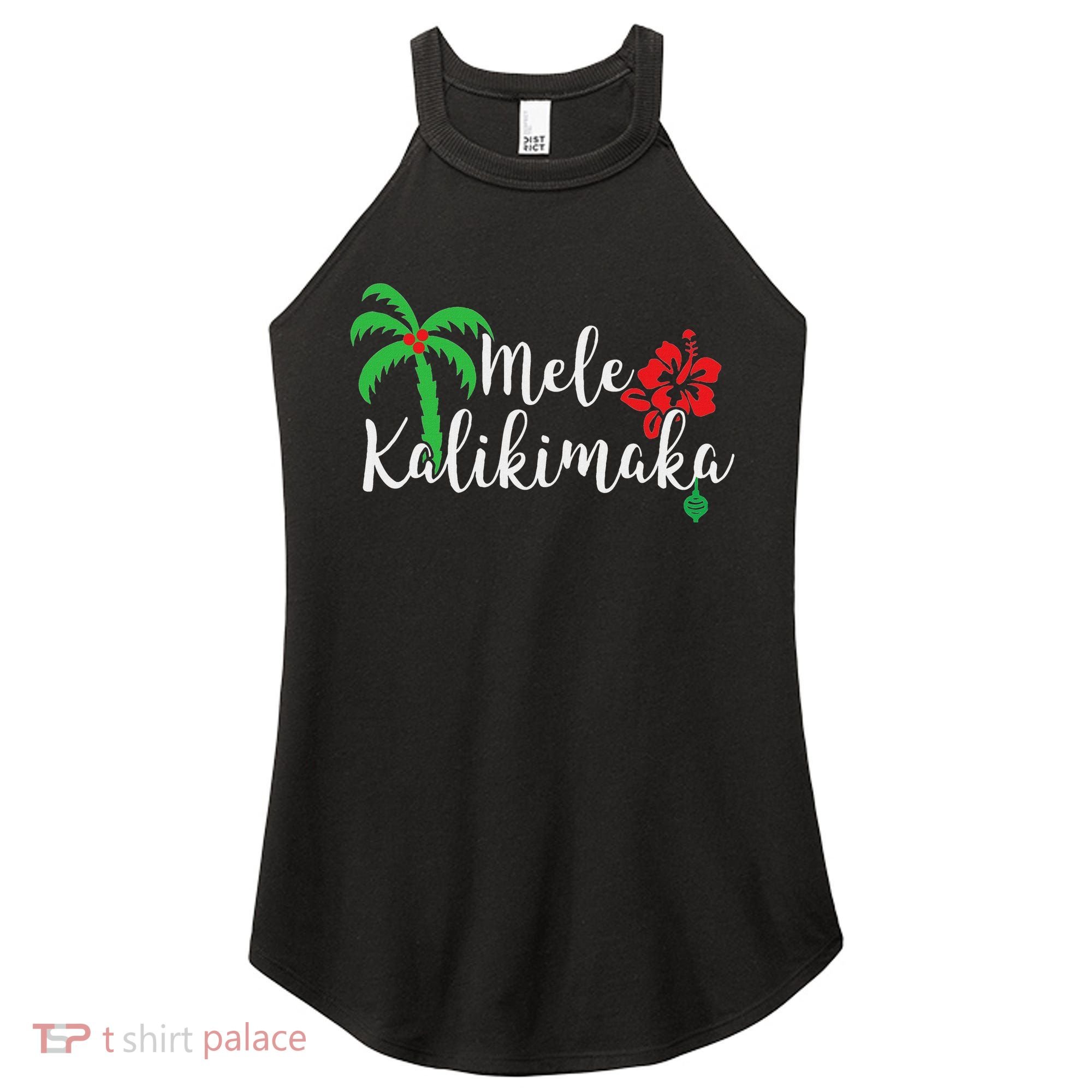 Mele Kalikimaka Hawaiian Merry Christmas Women's Perfect Tri Rocker Tank