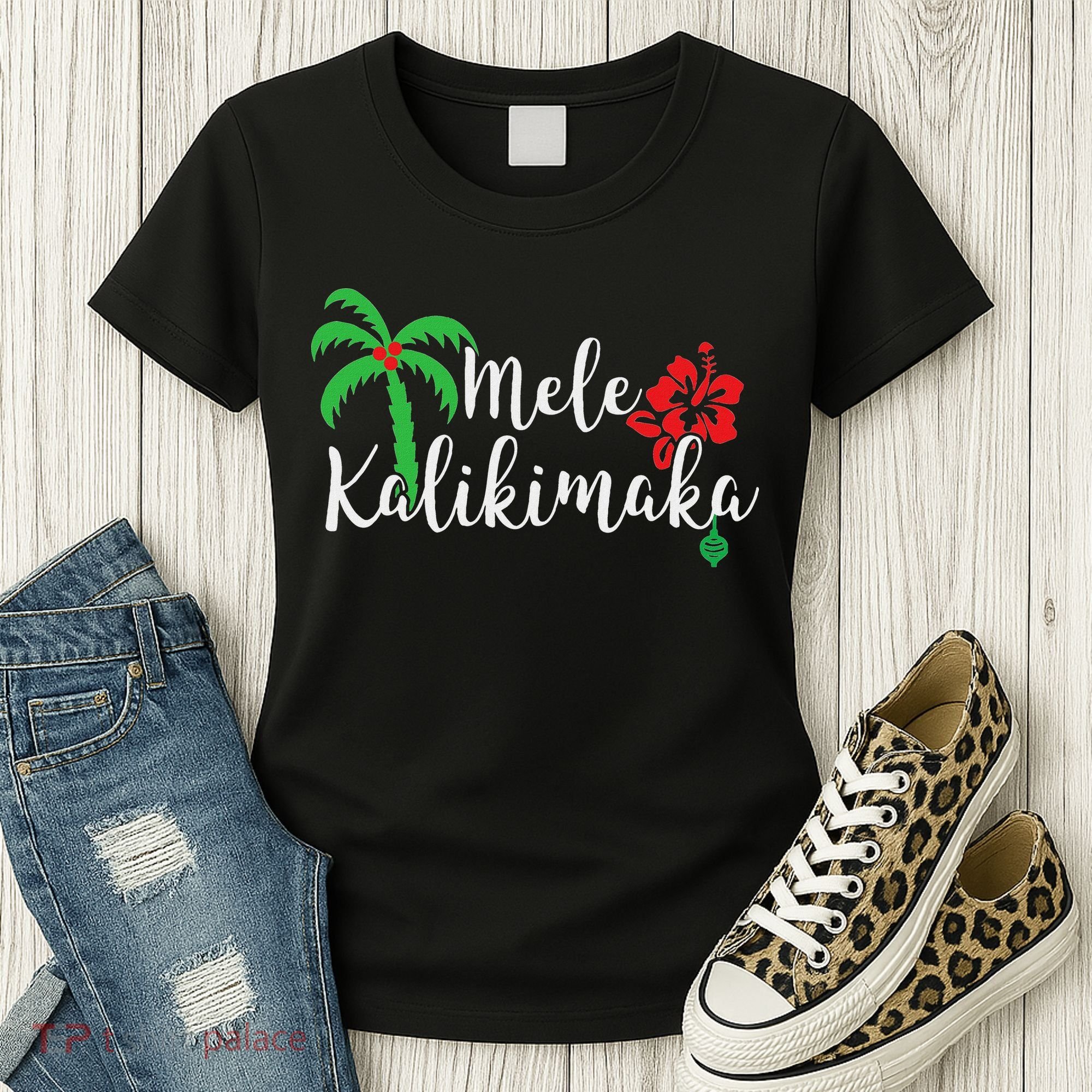 Mele Kalikimaka Hawaiian Merry Christmas Women's T-Shirt
