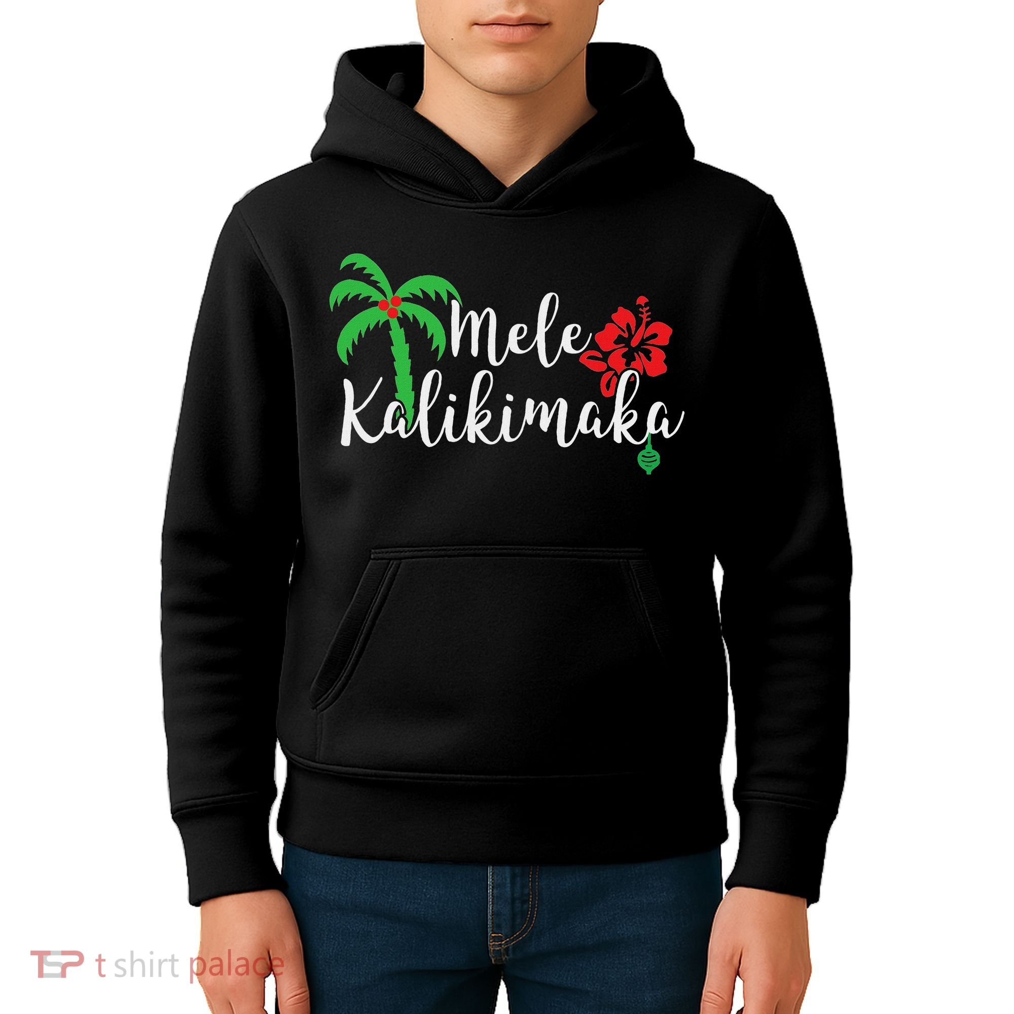 Mele Kalikimaka Hawaiian Merry Christmas Kids Hoodie