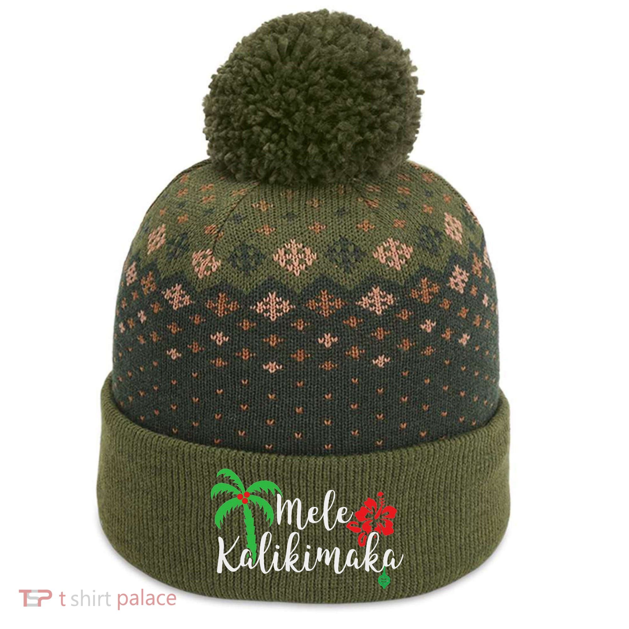 Mele Kalikimaka Hawaiian Merry Christmas The Baniff Cuffed Pom Beanie