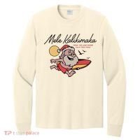 Mele Kalikimaka Hawaii Christmas Surfing Santa Long Sleeve Shirt thumb 0