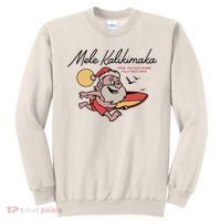 Mele Kalikimaka Hawaii Christmas Surfing Santa Sweatshirt thumb 0