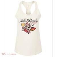 Mele Kalikimaka Hawaii Christmas Surfing Santa Women's Tank Top thumb 0