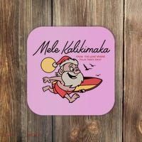 Mele Kalikimaka Hawaii Christmas Surfing Santa Coaster thumb 0