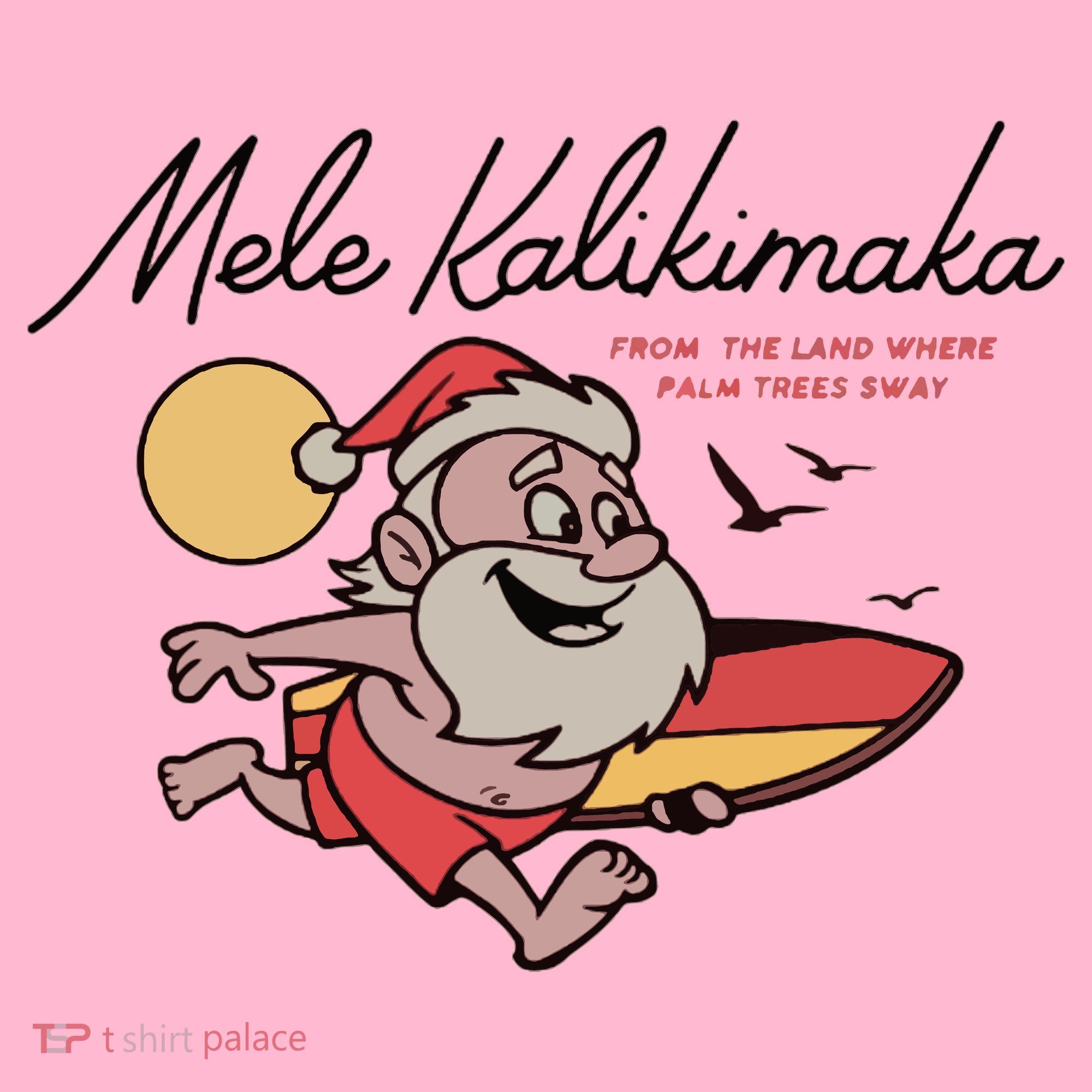 Mele Kalikimaka Hawaii Christmas Surfing Santa Coaster