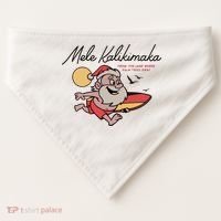 Mele Kalikimaka Hawaii Christmas Surfing Santa USA-Made Doggie Bandana thumb 0