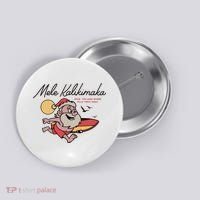 Mele Kalikimaka Hawaii Christmas Surfing Santa Button thumb 0