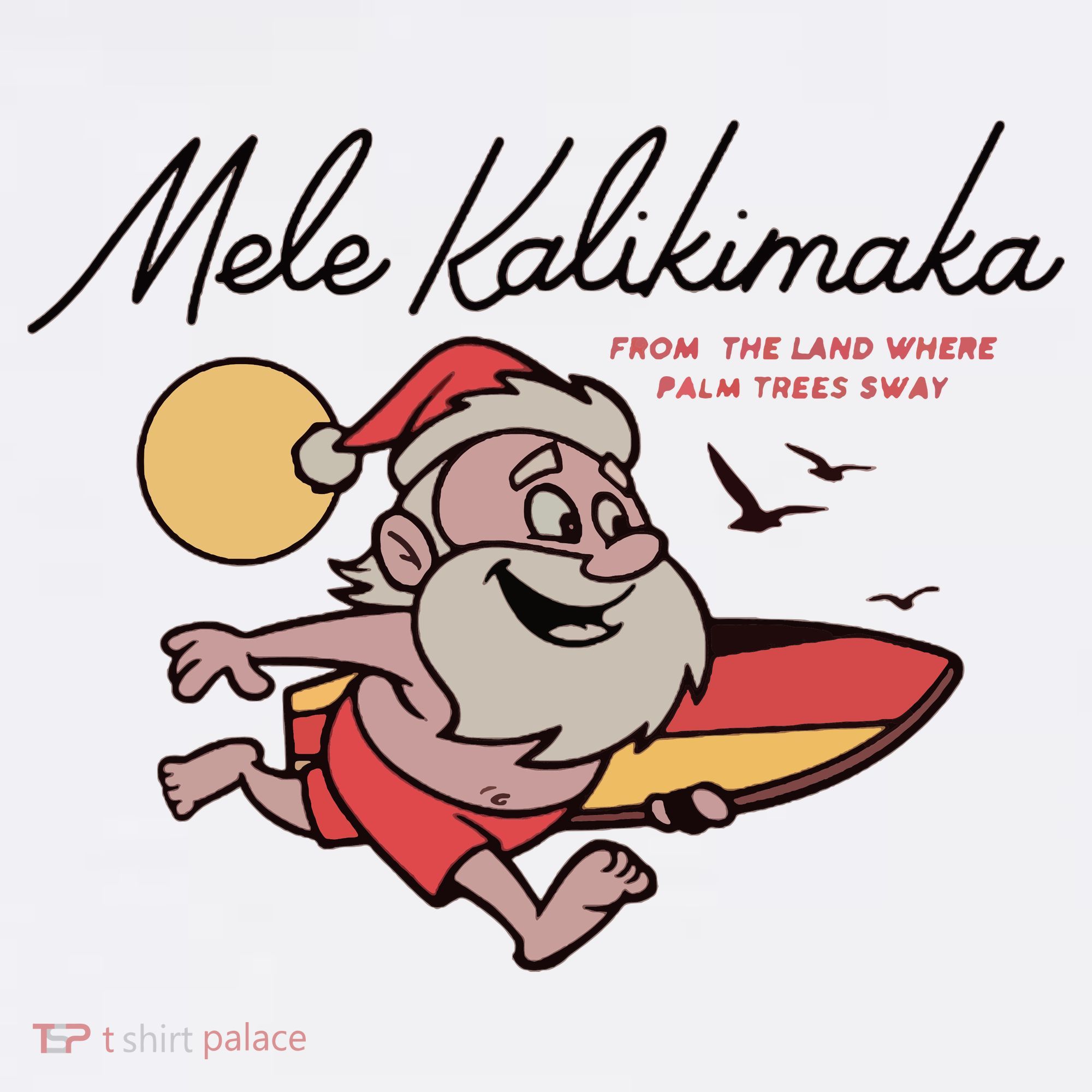 Mele Kalikimaka Hawaii Christmas Surfing Santa Women's Hoodie