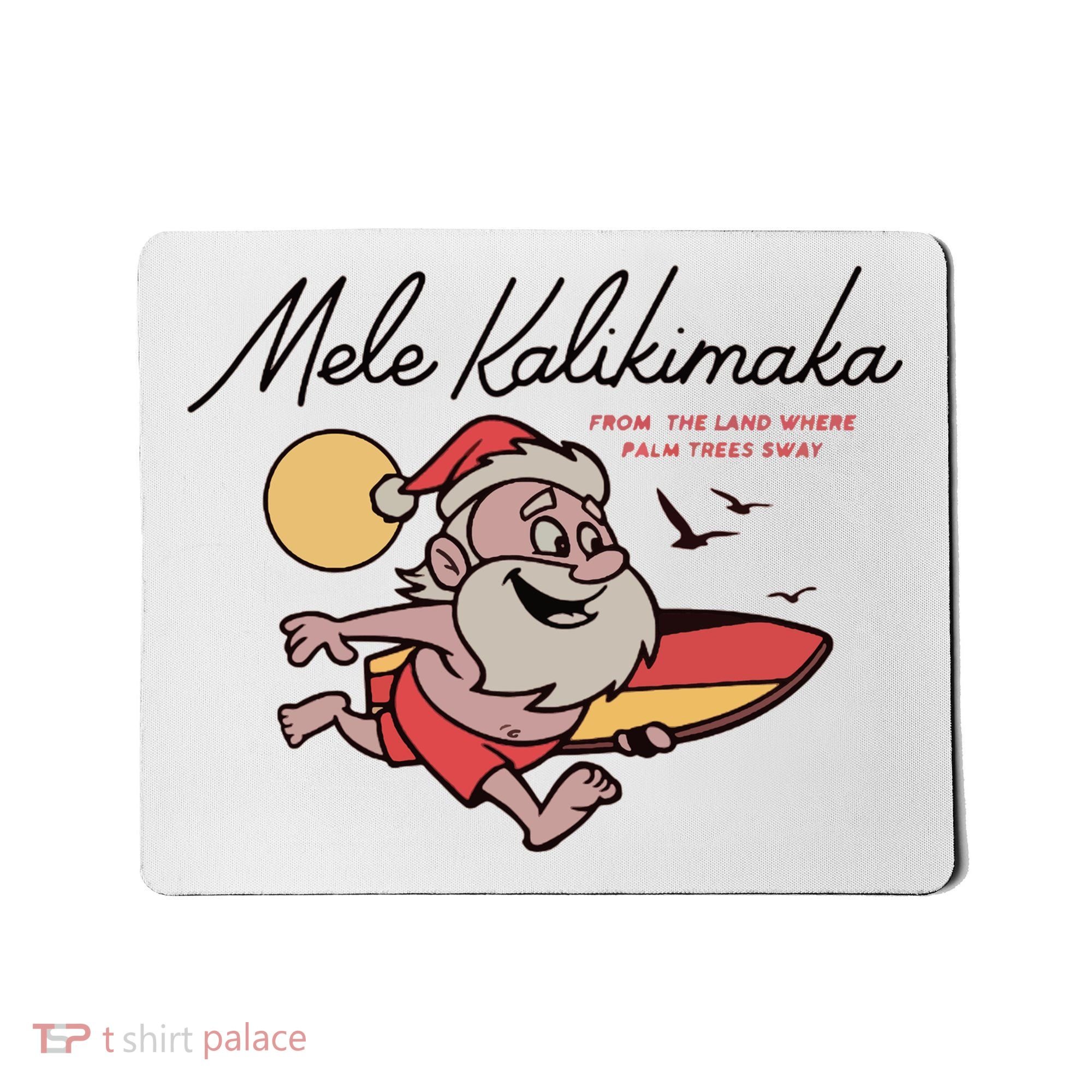 Mele Kalikimaka Hawaii Christmas Surfing Santa Mousepad