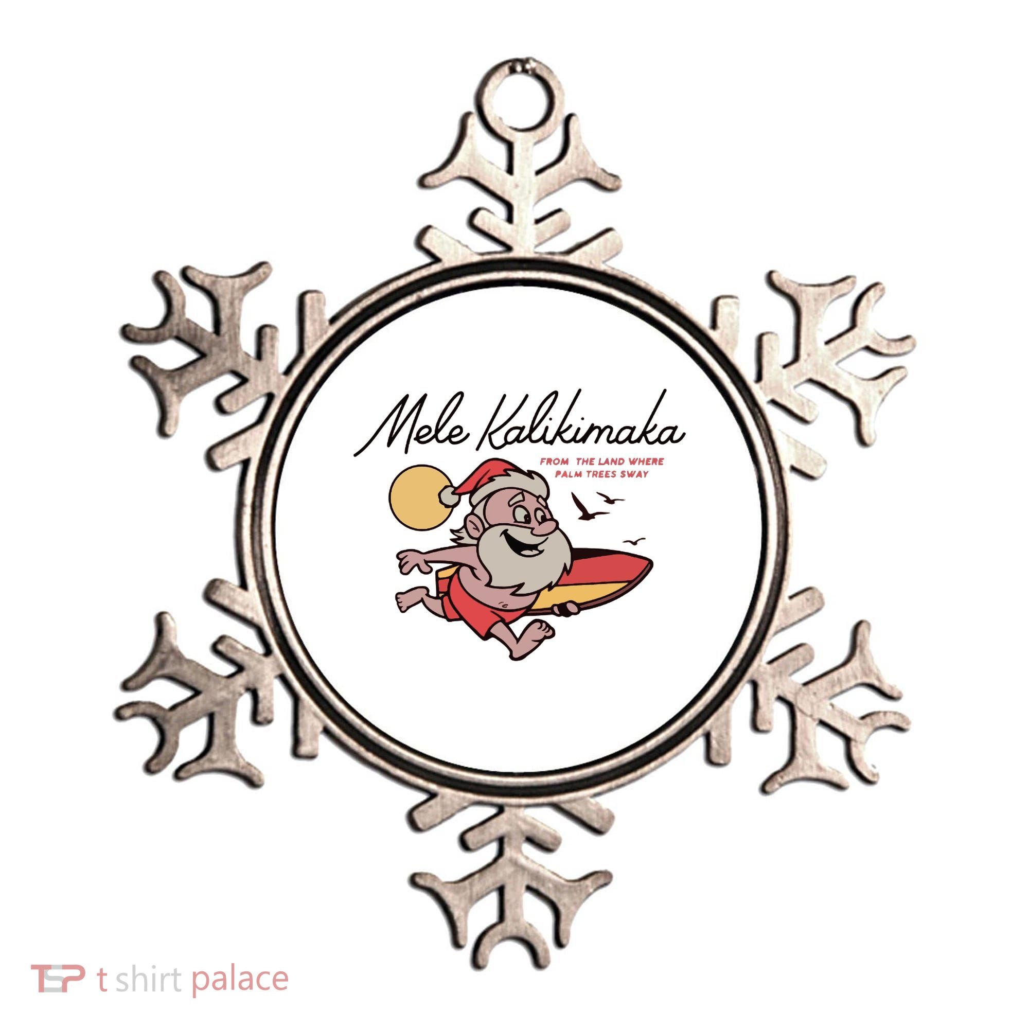 Mele Kalikimaka Hawaii Christmas Surfing Santa Ornament