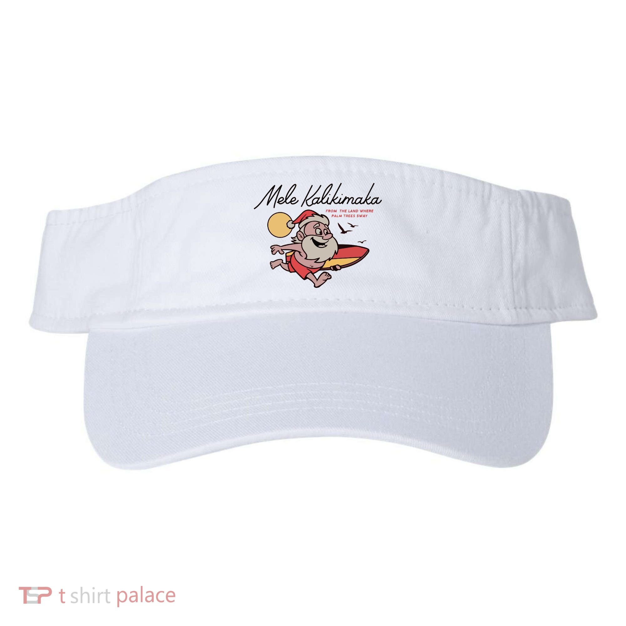 Mele Kalikimaka Hawaii Christmas Surfing Santa Visor