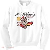 Mele Kalikimaka Hawaii Christmas Surfing Santa Kids Sweatshirt thumb 0