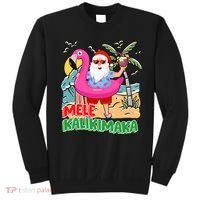 Mele Kalikimaka Hawaiian Christmas In Hawaii Beach Santa Sweatshirt thumb 0