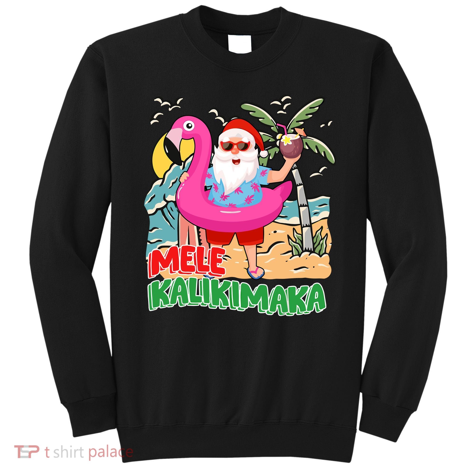 Mele Kalikimaka Hawaiian Christmas In Hawaii Beach Santa Sweatshirt