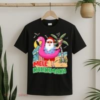 Mele Kalikimaka Hawaiian Christmas In Hawaii Beach Santa T-Shirt thumb 2