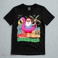 Mele Kalikimaka Hawaiian Christmas In Hawaii Beach Santa T-Shirt thumb 5