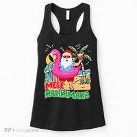 Mele Kalikimaka Hawaiian Christmas In Hawaii Beach Santa Women's Tank Top thumb 0