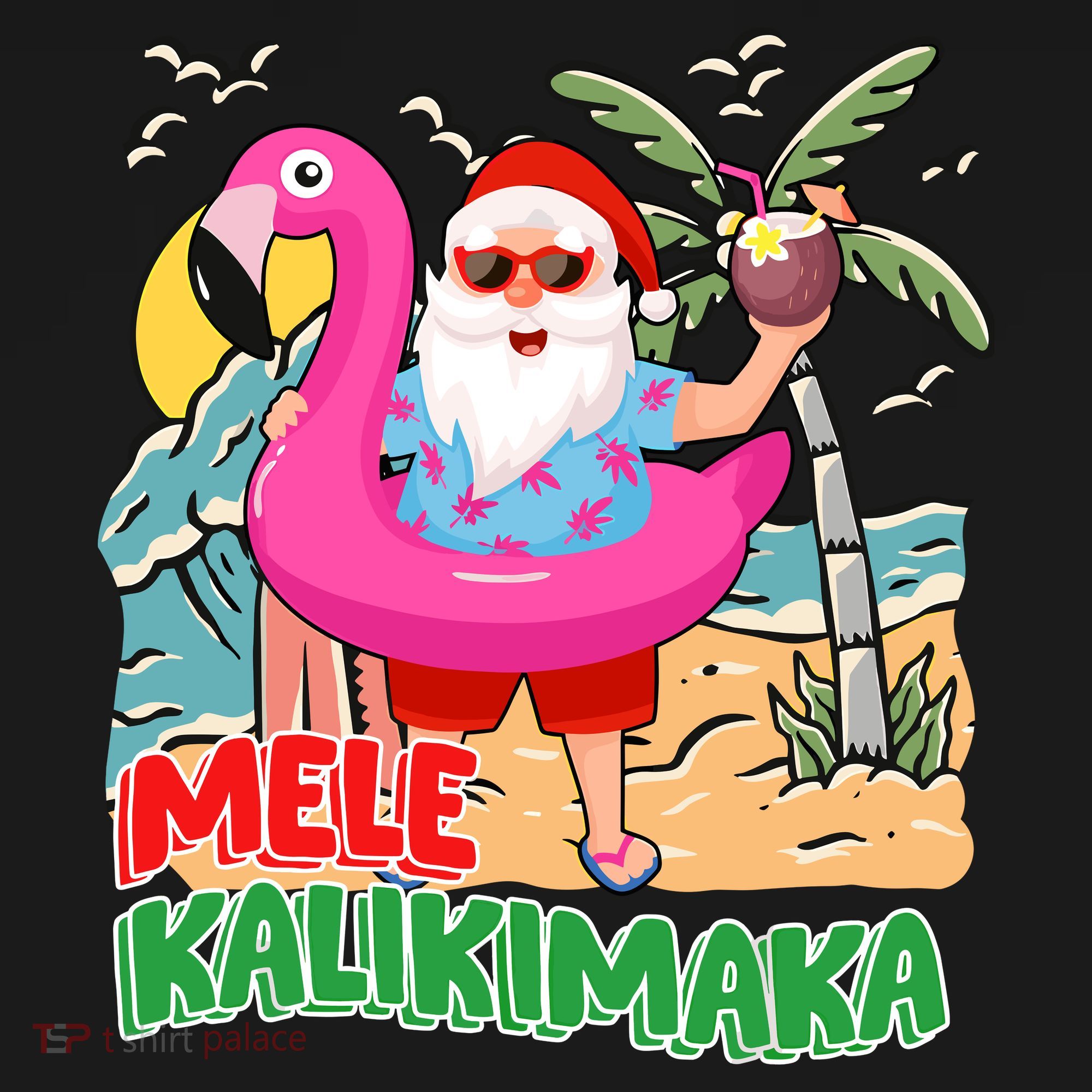 Mele Kalikimaka Hawaiian Christmas In Hawaii Beach Santa Women's Tank Top