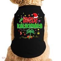 Mele Kalikimaka Hawaiian Christmas Palm Tree Lights Xmas  Doggie Tank thumb 0
