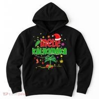 Mele Kalikimaka Hawaiian Christmas Palm Tree Lights Xmas  Hoodie thumb 0