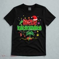 Mele Kalikimaka Hawaiian Christmas Palm Tree Lights Xmas  T-Shirt thumb 5