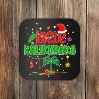 Mele Kalikimaka Hawaiian Christmas Palm Tree Lights Xmas  Coaster thumb 0