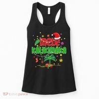 Mele Kalikimaka Hawaiian Christmas Palm Tree Lights Xmas  Women's Tank Top thumb 0