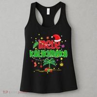 Mele Kalikimaka Hawaiian Christmas Palm Tree Lights Xmas  Women's Tank Top thumb 3