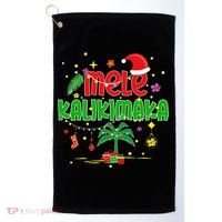Mele Kalikimaka Hawaiian Christmas Palm Tree Lights Xmas  Golf Towel thumb 0