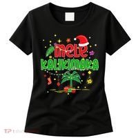 Mele Kalikimaka Hawaiian Christmas Palm Tree Lights Xmas  Women's T-Shirt thumb 0