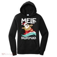 Mele Kalikimaka Hawaiian Christmas Hawaii Surfing Santa Gift Women's Hoodie thumb 0
