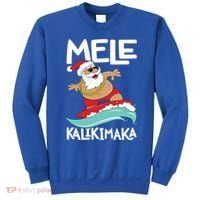 Mele Kalikimaka Hawaiian Christmas Hawaii Surfing Santa Gift Sweatshirt thumb 0