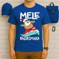 Mele Kalikimaka Hawaiian Christmas Hawaii Surfing Santa Gift T-Shirt thumb 6