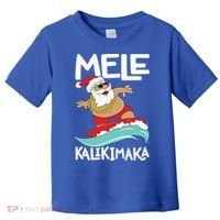 Mele Kalikimaka Hawaiian Christmas Hawaii Surfing Santa Gift Toddler T-Shirt thumb 0