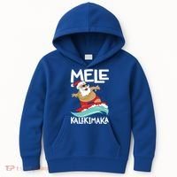 Mele Kalikimaka Hawaiian Christmas Hawaii Surfing Santa Gift Kids Hoodie thumb 0