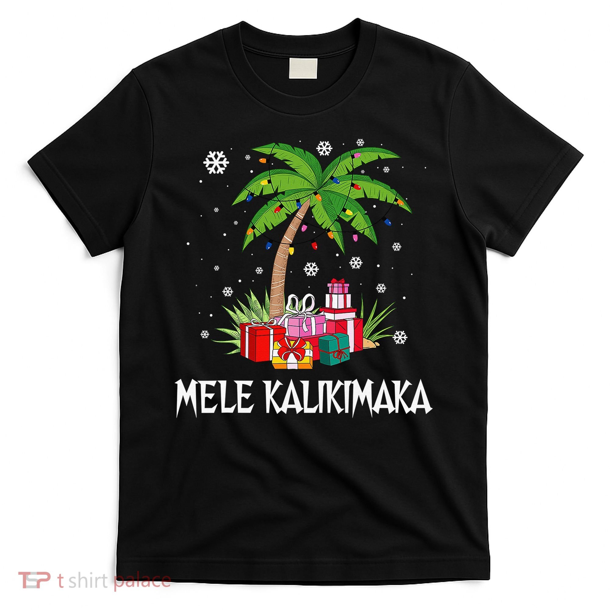 Mele Kalikimaka Hawaiian Christmas Palm Tree Family Pajamas T-Shirt