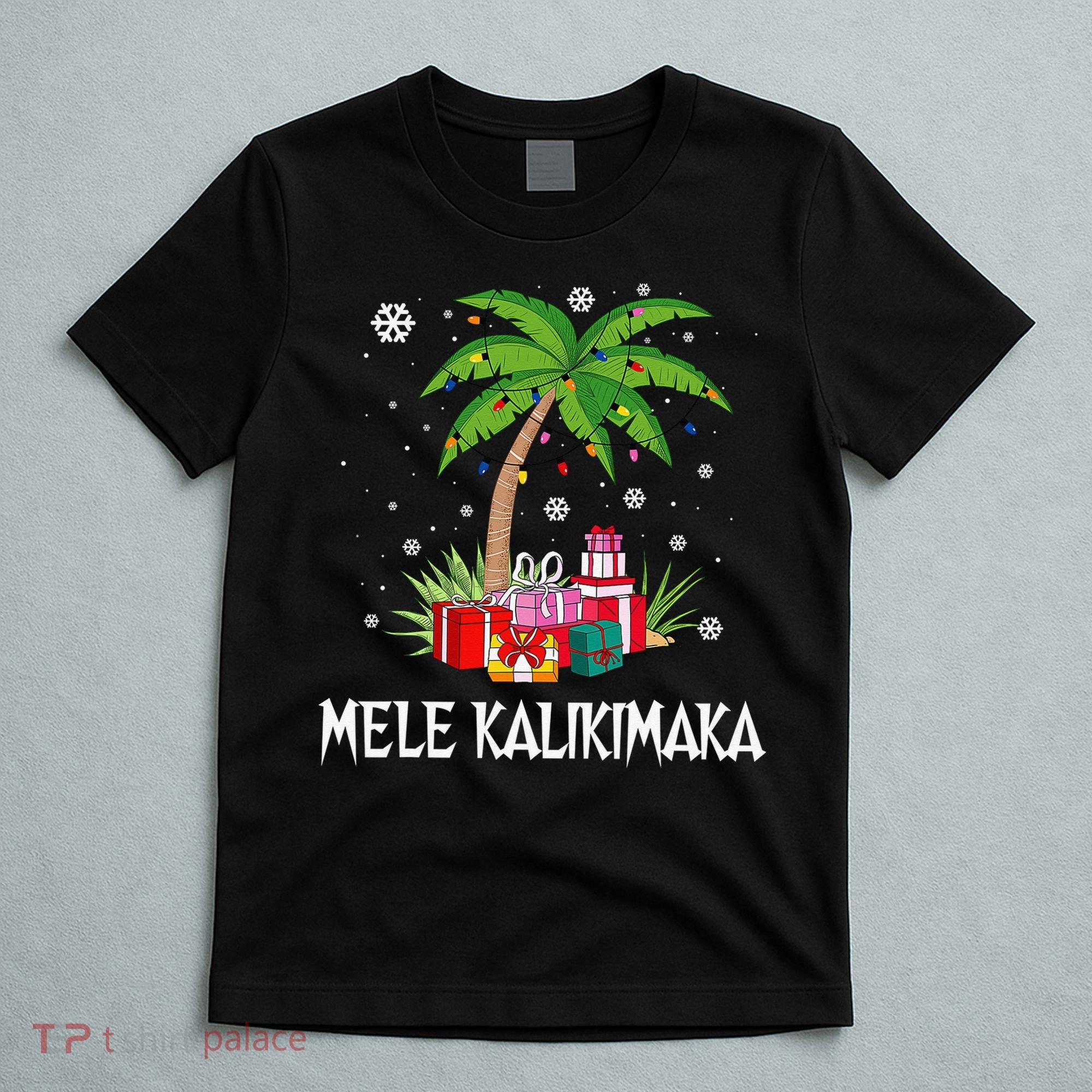 Mele Kalikimaka Hawaiian Christmas Palm Tree Family Pajamas T-Shirt