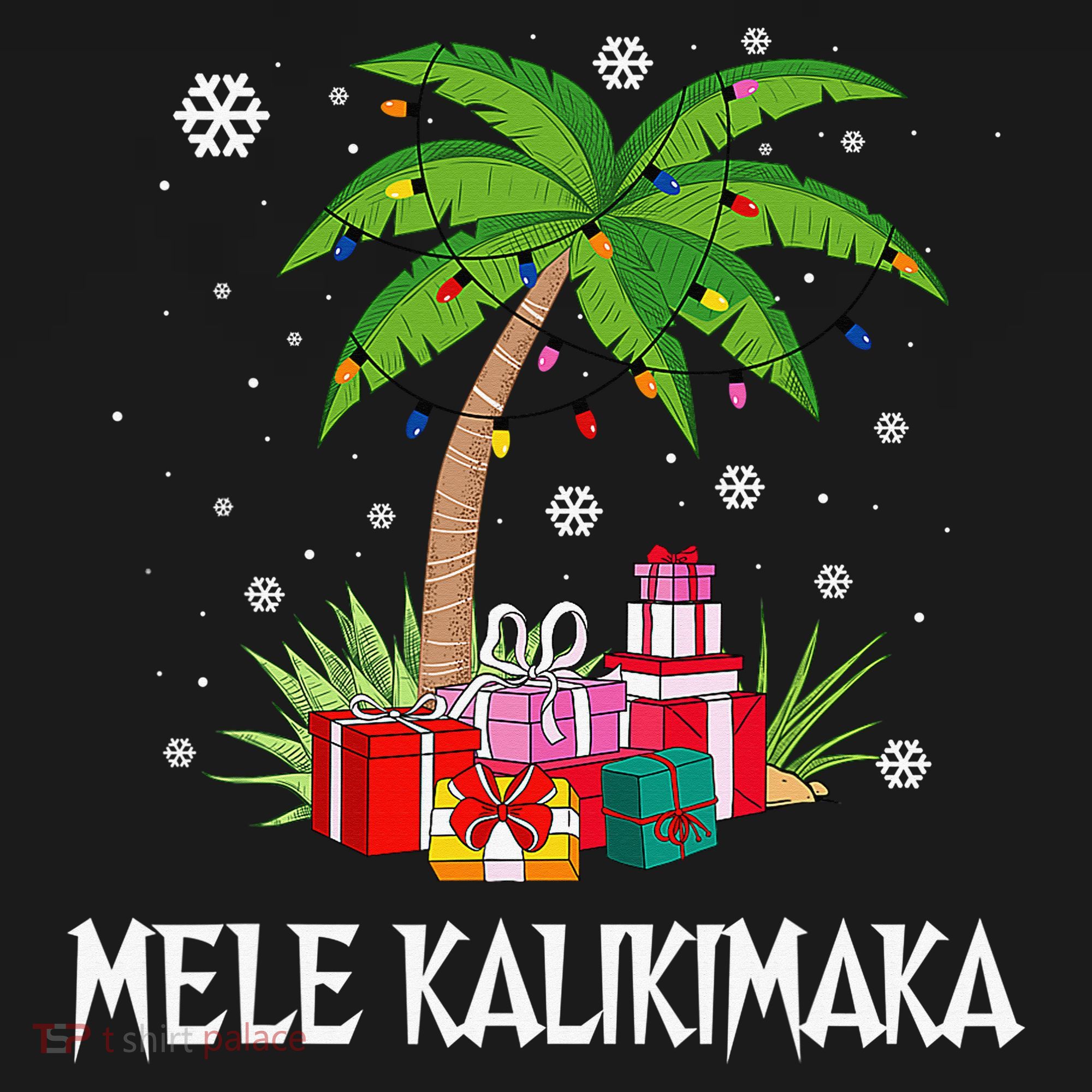 Mele Kalikimaka Hawaiian Christmas Palm Tree Family Pajamas Women's Tank Top