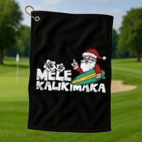 Mele Kalikimaka Hawaiian Christmas Golf Towel thumb 1